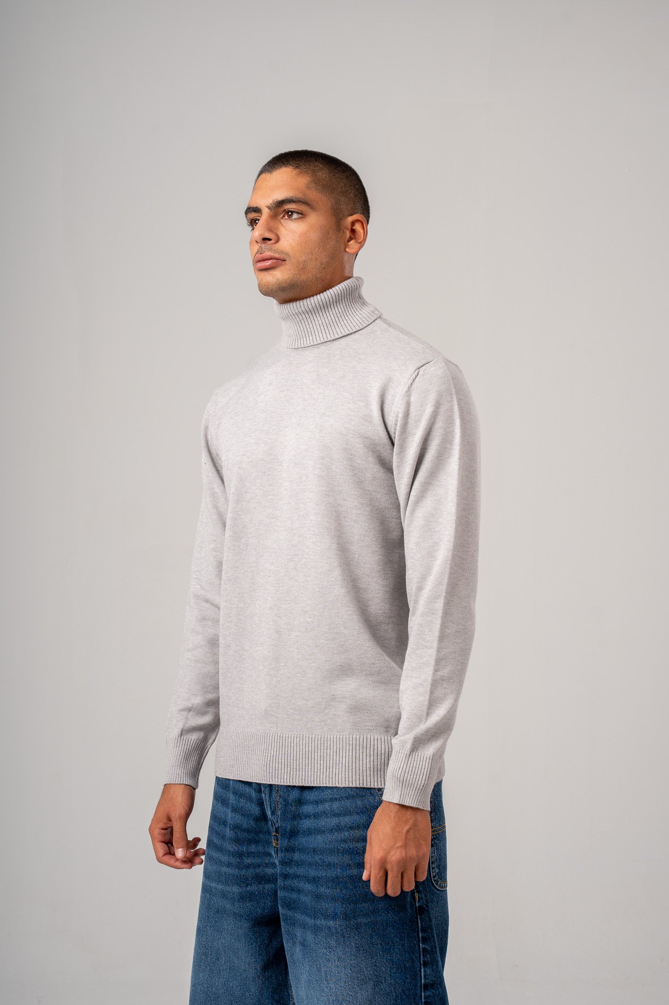 Grey Turtle Neck Pullover